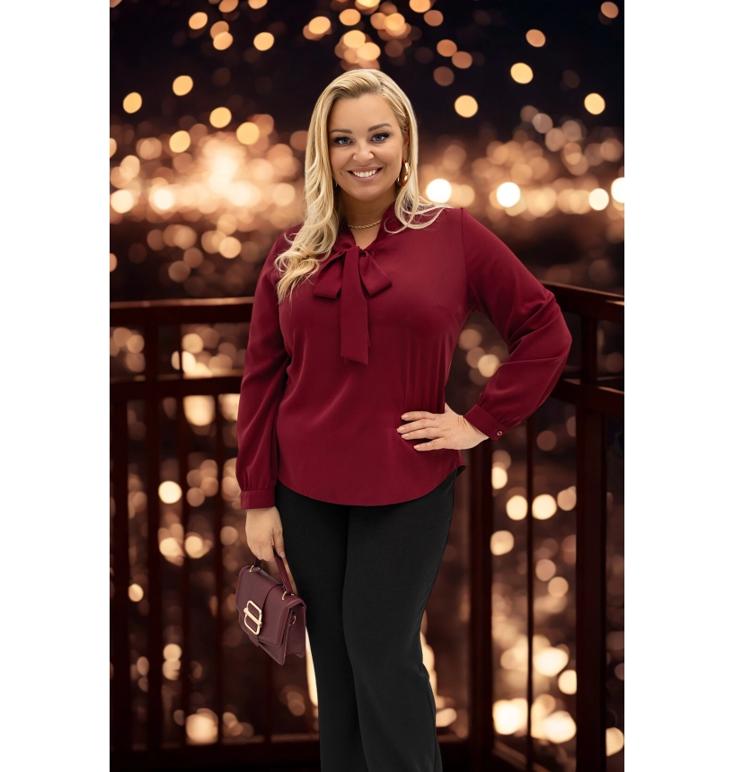 M46218 BLUZKA AMELIA BORDOWA M46218 BLUZKA AMELIA BORDOWA